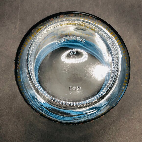 80s Country Mother Goose Ribbon Bow Glass Jar Blue Plastic Lid Vintage Canister - Picture 6 of 12